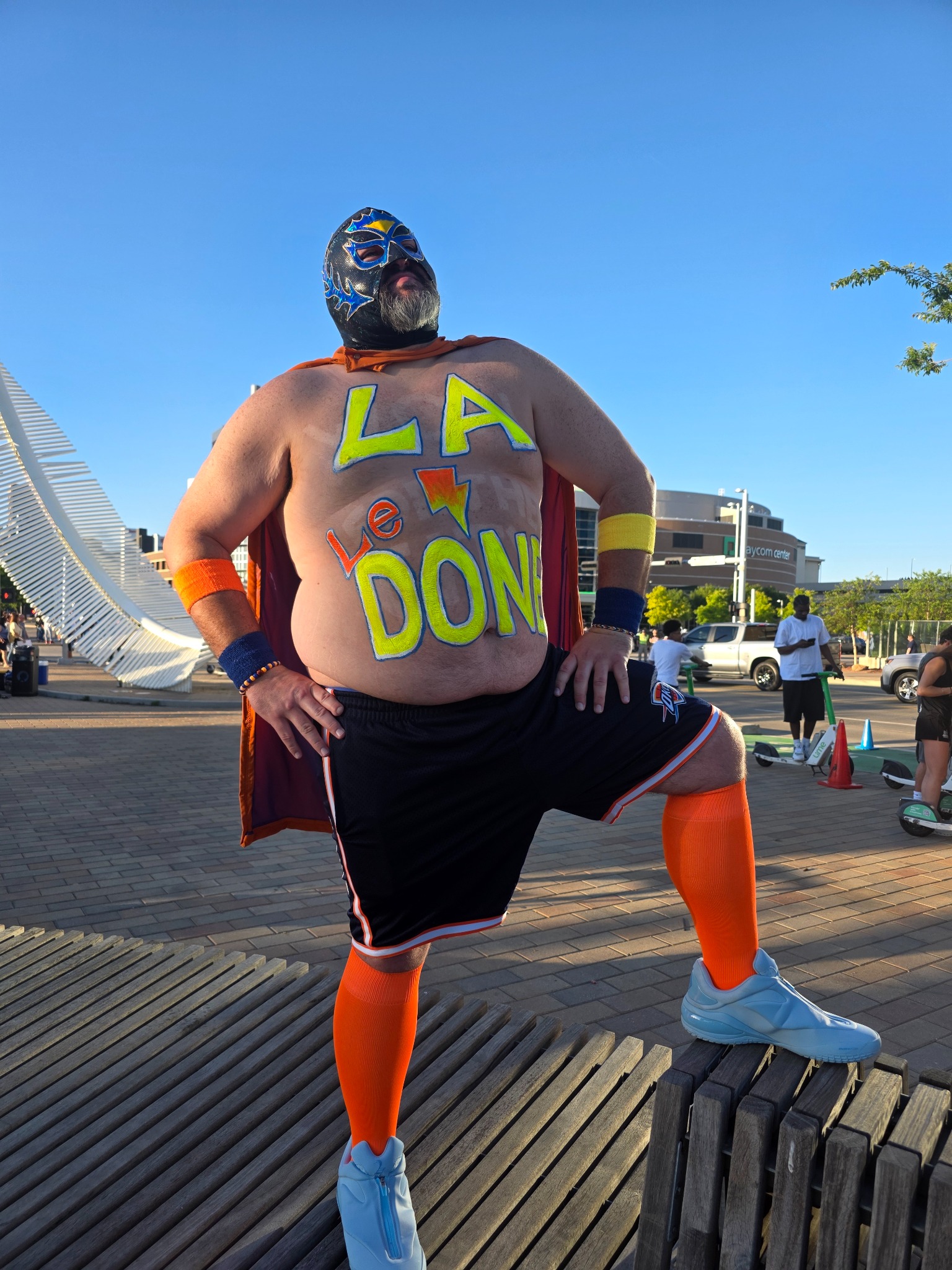 Thundor OKC masked superfan
